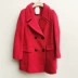Quần áo nữ mùa đông giải phóng mặt bằng Phong cách Hepburn phù hợp với ve áo đi lại giữa áo khoác len dài N54105I - Trung bình và dài Coat
