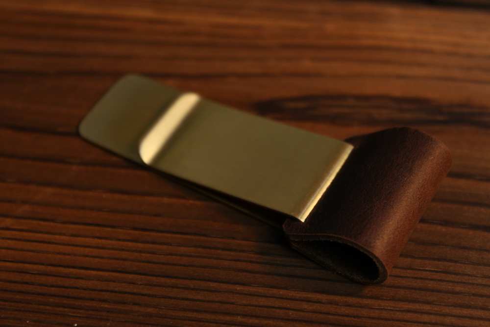 Brass pen clip Notebook business notebook dedicated cowhide pen clip with leather case