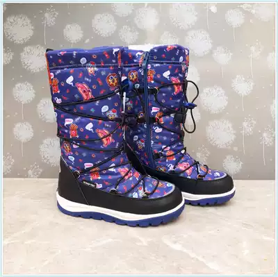 Export children's snow boots Winter cotton boots plus wool thickened middle-tube snow boots really waterproof prevarication-30 degrees non-slip