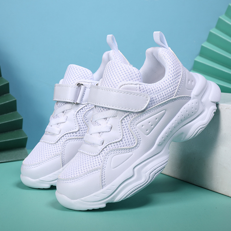 Small White Shoes Mesh Face Girl White Sneakers Children Shoes Children Shoes Female men's tennis shoes Breathable Children Webface Students