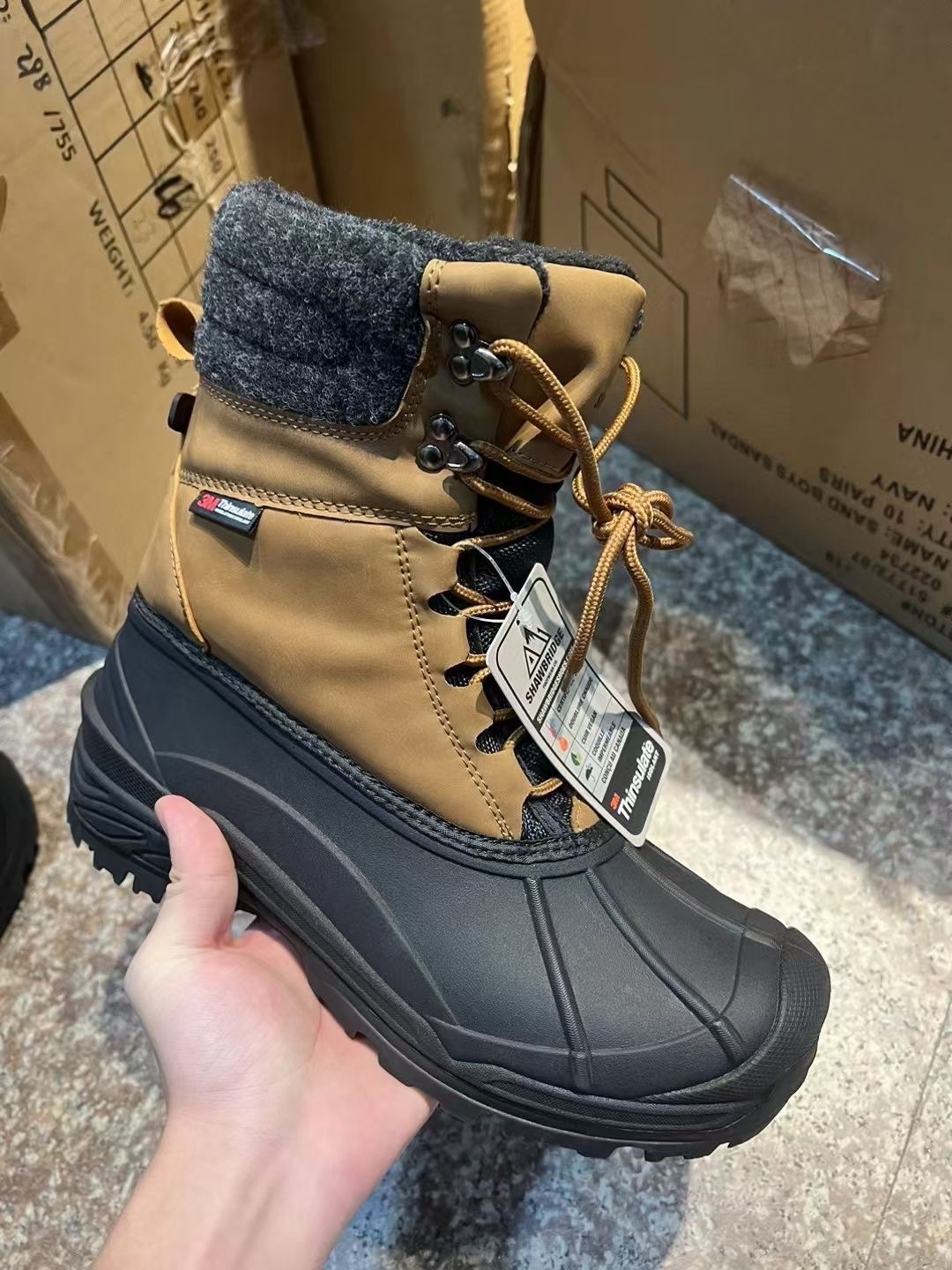 01 European And European Original Single Men Warm Shoes New Snowy Warm Adult Snowy Boots Man 40-46-Taobao