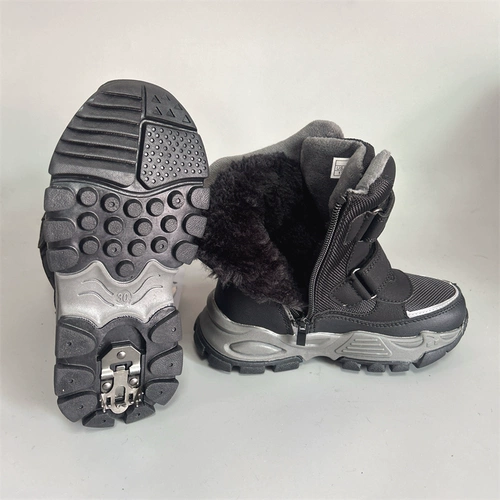 0101 Экспорт иностранной торговли российские детские детские мальчики снежные сапоги-30 Водонепроницаемые анти-слаточки теплый 27-37 стальной когти