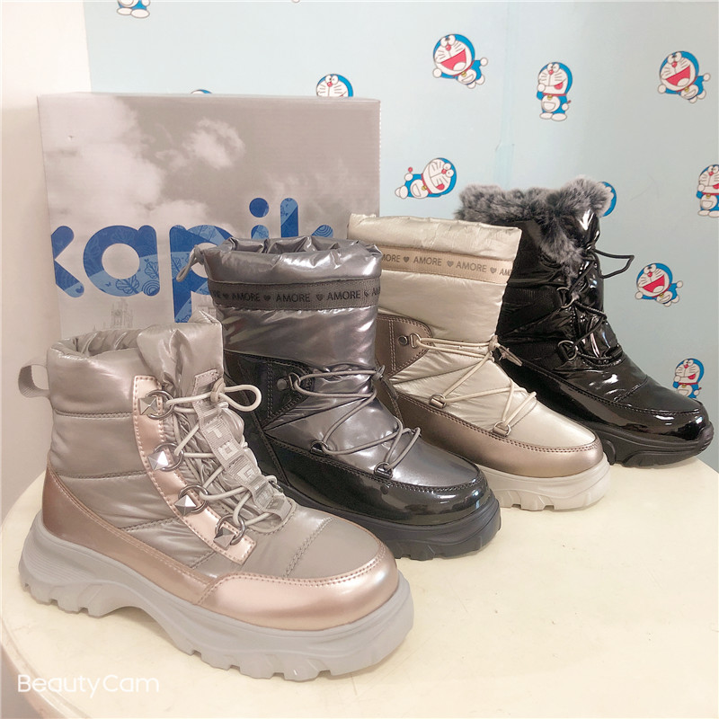 Foreign trade export Russian girls cotton boots real wool full waterproof winter girls warm children's non-slip thick short boots