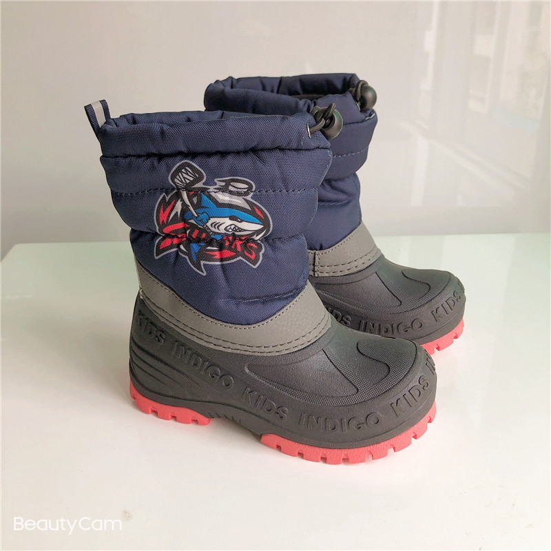 Interdiction Clearing Foreign Trade Export Boy Snow Boots Warm and plug in Boots in Winter Close with All Water Resistance