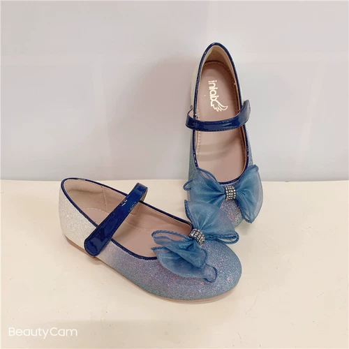 Детские нескользящие туфли для принцессы на липучке для отдыха для кожаной обуви