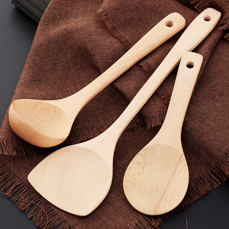 Tianzhu wooden shovel household high temperature resistant wooden spatula non-stick pan special cooking shovel long handle extended set kitchen utensils