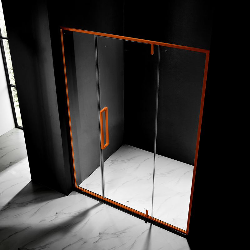 Stainless Steel White Shower Room with Narrow Frame, Flat Door, Thin Frame, Integrated Bathroom Glass Partition, Straight-Line Screen