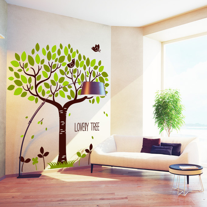 Large wall stickers tree birds big tree stickers window glass decoration stickers children's room kindergarten decoration stickers