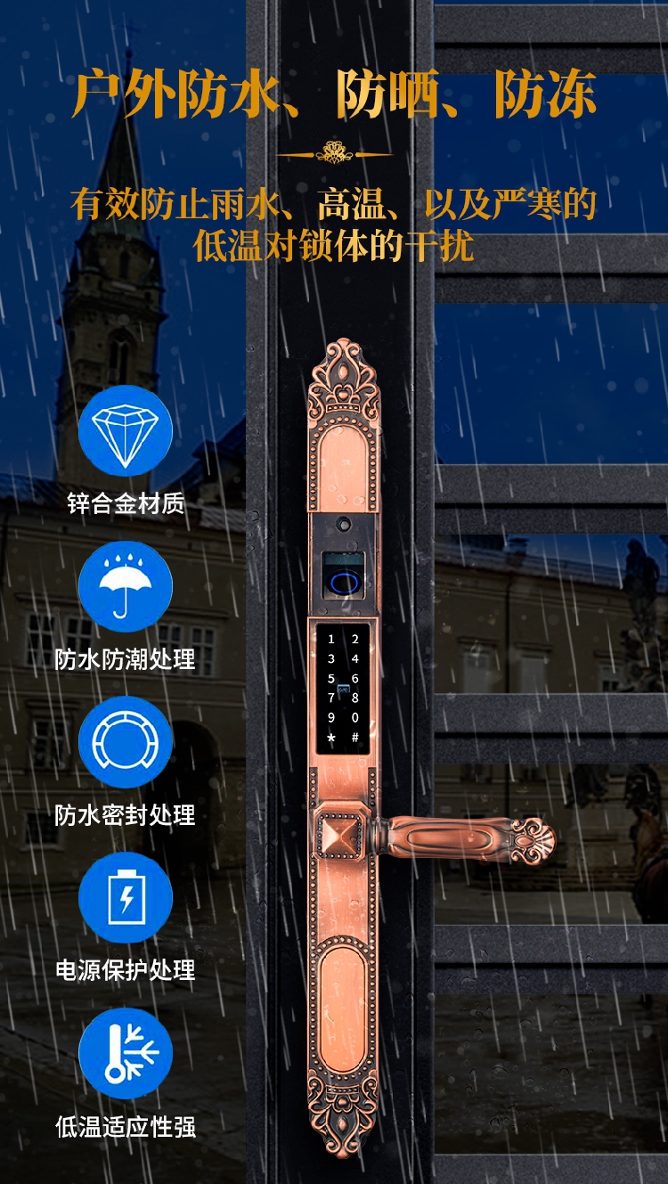 Wolf butler villa gate courtyard door European fingerprint lock home anti-theft door villa smart password lock gate