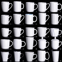 White mug custom LOGO Simple hotel cup custom custom advertising ceramic cup manufacturers lettering printing