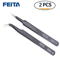FEITA Nail beauty Nail elbow tweezers inlaid drill drill patch drill tweezers clip Electronic maintenance anti-static tools