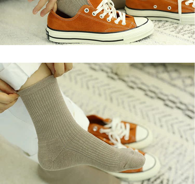 Vớ Lulu Hàn Quốc màu rắn terry đáy cotton vớ vớ nữ ống vớ mùa thu và mùa đông ấm áp khăn dày dưới vớ noel