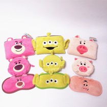 2021 Korea daiso play total fight against the three eyes strawberry bear pig storage coin purse pen eye mask