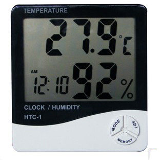 Large screen electronic temperature and hygrometer LCD digital display thermometer Electronic hygrometer with clock alarm clock