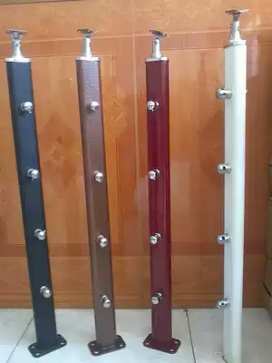 Stair handrail stair with guardrail fence carbon steel flat round column balcony guardrail factory direct sales