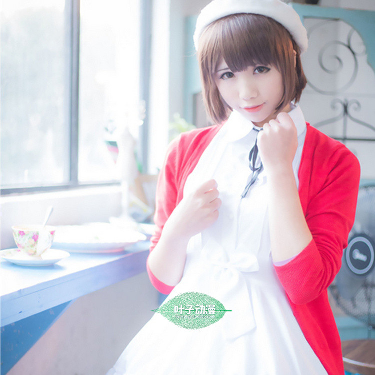 Cách làm trang phục nữ COS qua đường Kato Hui mặc váy trắng hàng ngày hẹn hò với trang phục cosplay đồ cosplay anime