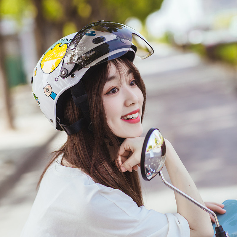 VAR small animal electric car men and women four seasons universal helmet Cute cartoon summer half helmet 3C helmet