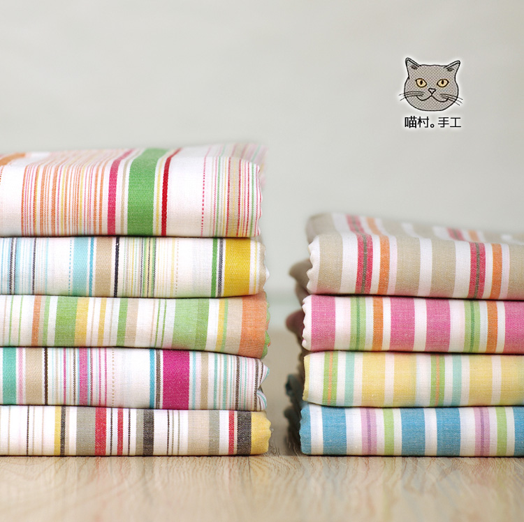 Cotton sọc vải Cotton mỏng mềm mại ngang màu thun dải mùa xuân và mùa hè áo sơ mi váy tự làm vải thủ công vải cotton