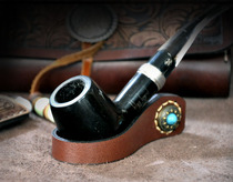 Genuine leather tobacco bucket rack made of old cow leather bucket frame retro smoke bucket rack Hard smoke bucket accessories Hard leather bucket holder Tosolo design