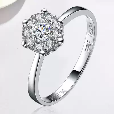 The Ibero-American drill White 18K gold diamond ring diamond ring 1 karat qun xiang masonry ring wedding ring Women's