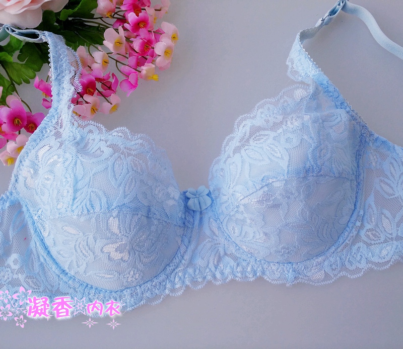 V-loại siêu mỏng đầy đủ cup thoải mái thở nhỏ màu trắng sexy ren ladies đồ lót áo ngực tập