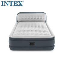 INTEX luxury backrest inflatable bed built-in electric pump 2 generation air cushion bed double enlarged padded inflatable mattress