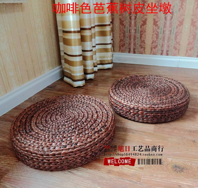Pastoral rattan futon mat cushion Straw thickened mat Meditation mat Round mat Tatami mat