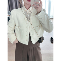 TMH STDUIO PEONY Herbal Black Mark Series Little Fragrant Wind Short Coat Women Spring New 100 Hitch Jacket Blouse