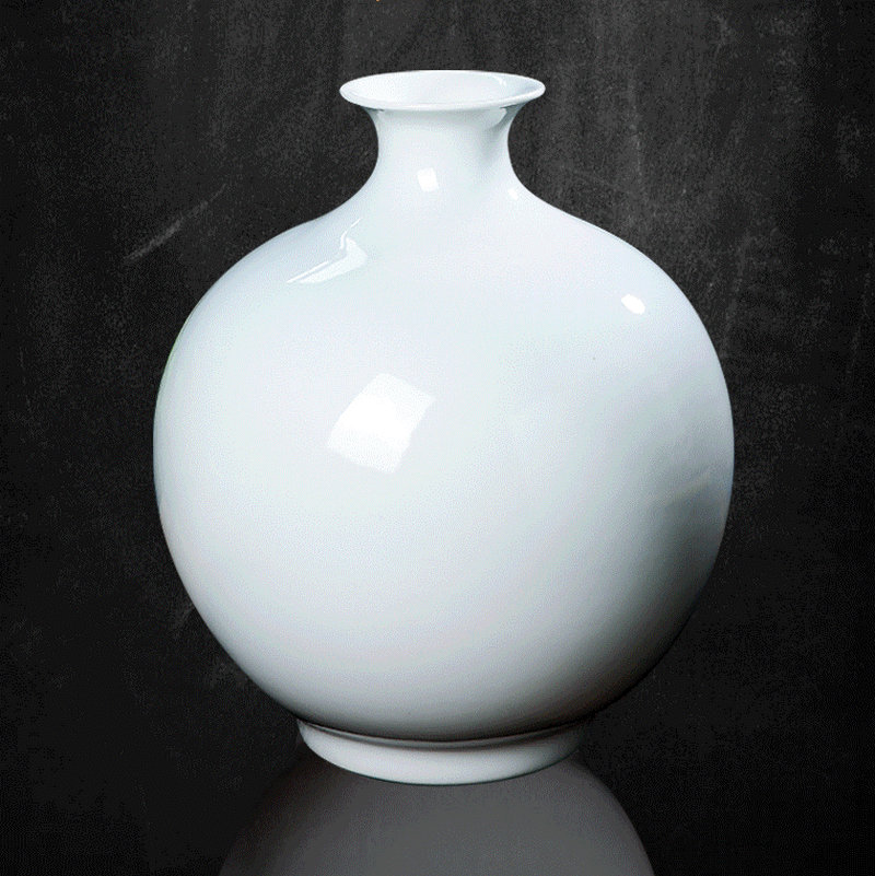 Special offer Jingdezhen ceramic high white glaze pomegranate bottle white tire can process various sizes of white vase decoration flower arrangement
