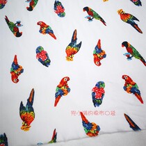 Foreign trade twill cotton fabric hand patchwork fabric clothing tablecloth decorative cloth colorful parrot