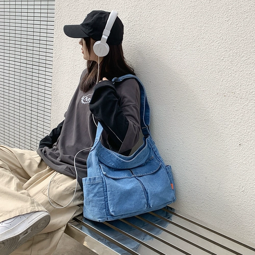 Джинсовая модная сумка, городской стиль, японские и корейские