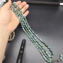 Dushan jade permeable sky blue material shaped beads and Buddha bead chain 108 beads retro beautiful and personalized collection
