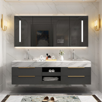 Marble bathroom cabinet combination Intelligent light luxury modern simple sink washbasin bathroom washbasin cabinet