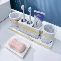 Nordic light and luxurious electric toothbrush shelve wood comb holder toilet toothbrush holder toothbrush containing case mouthwash cup suit