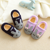 Children cotton slippers 1-3-5 years old small children shoes girls cute cotton shoes boys winter bag heel non-slip 7 baby toshoes