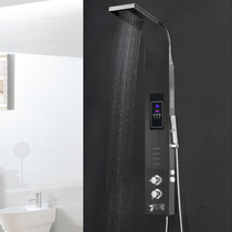 Integrated speed hot water heater electric digital display thermostatic European-style black shower head one-piece shower nozzle bathing suit