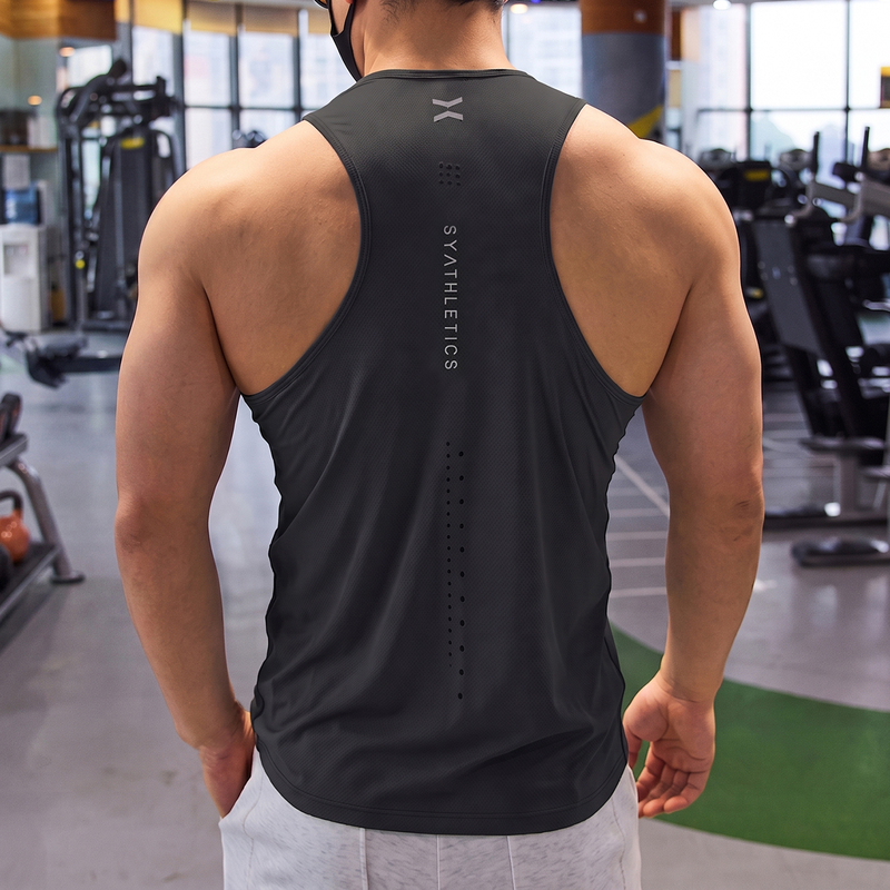 Ultra-Light Fitness Clothing, New Summer Style Men's Sports Fitness Sleeveless Quick-Drying Racer Vest Running Training Top Ultra-Light Fitness Clothing, New Summer Style Men's Sports Fitness Sleeveless Quick-Drying Racer Vest Running Training Top