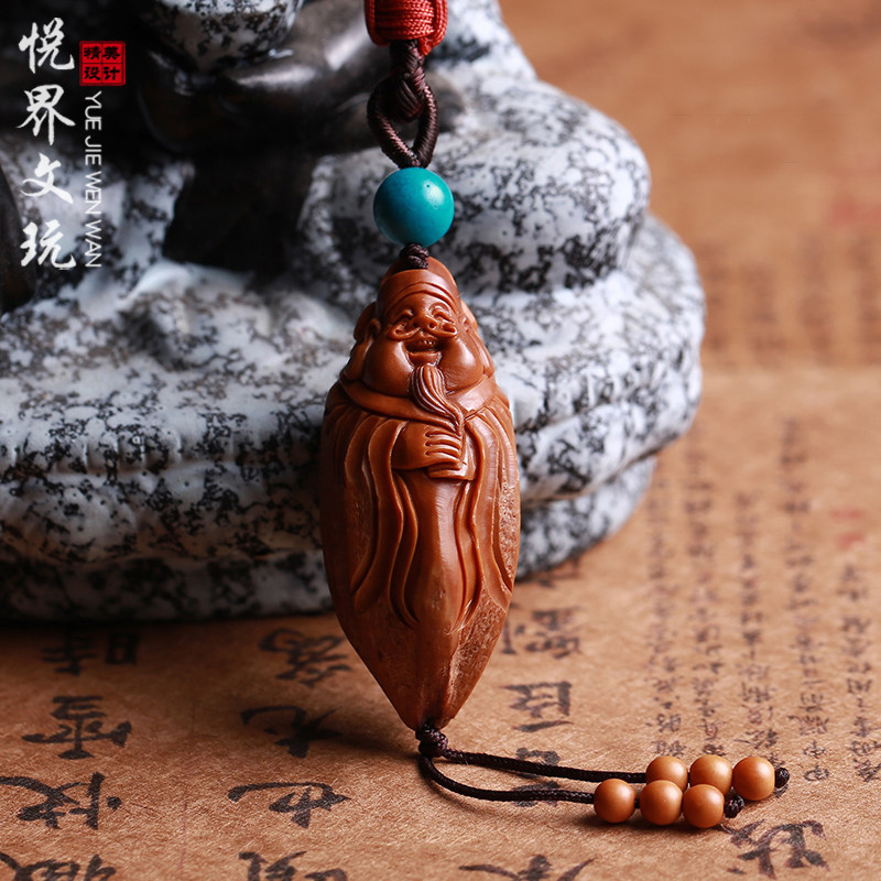 Pure Artisanal Olive Nuclear Sculptures Single Seed Fortune Lord Pendant Pendant Olive Hu Pronuclear Engraving for men and women Play Handlebar pieces