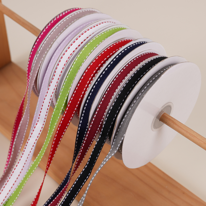 1cm Wide 22m Long Ribbed Ribbon for Baking, Flower Packaging, Decoration, Floral Art, Ribbon for DIY Crafts