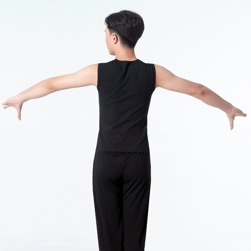 Черная современная спортивная одежда без рукавов, хлопковая футболка, в обтяжку, круглый воротник