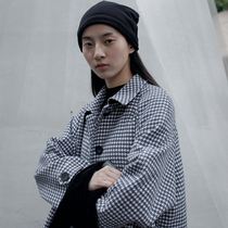 still walking houndstooth woolen coat female autumn and winter long simple