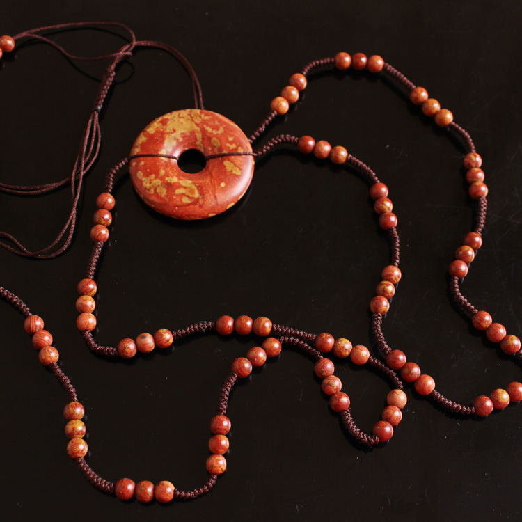 (Bianstone Home) 5A Sibin Bianstone Waist Chain Rich Red Bianstone Ping An Buckle Waist Chain Bianstone Necklace Waist Chain