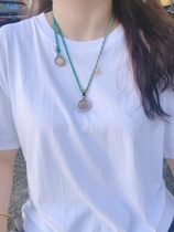 Arjuns original Zakiram thangka turquoise hand-woven splicing necklace