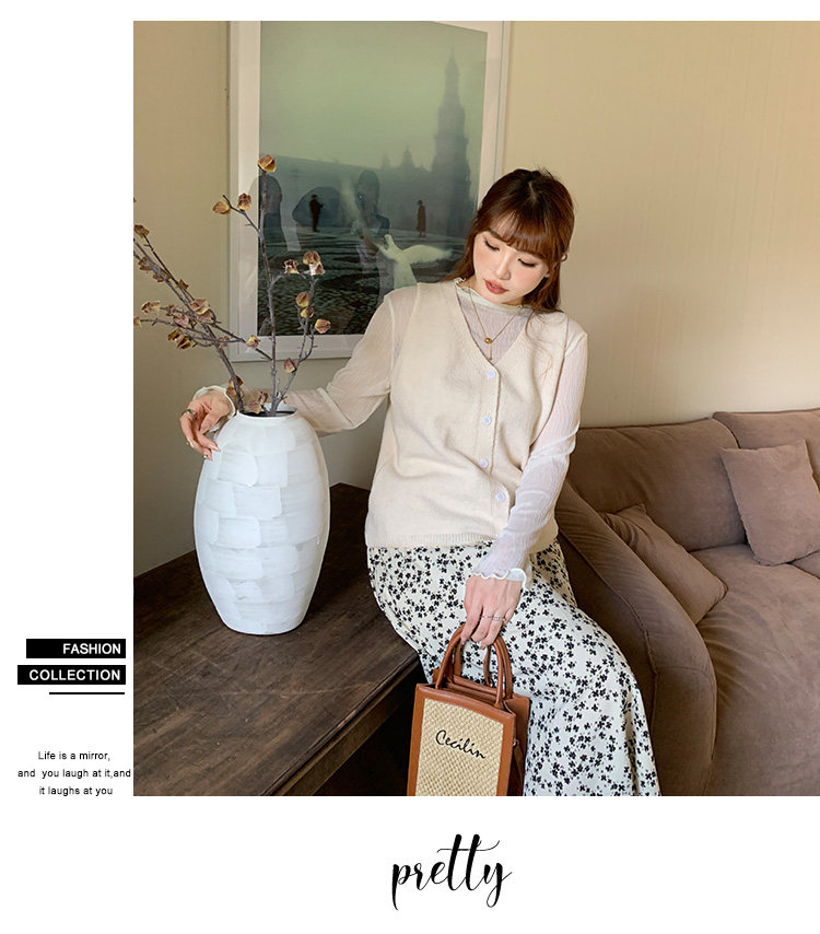 Плюс размер бюста платье 大码女装碎花高腰半身裙秋冬韩版遮肉显瘦松紧腰a字长裙31868 Other