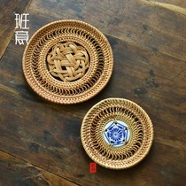 Banyi coaster rattan handmade tea mat table mat Creative Bowl mat thermal insulation mat anti-scalding mat disc mat kung fu tea ceremony