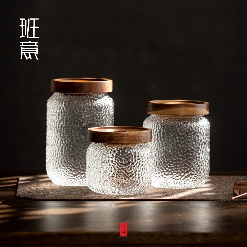 Day-style flower tea white sugar hammer grain jars glass sealing tank food grade storage tank tea coffee moisture-proof containing bottle
