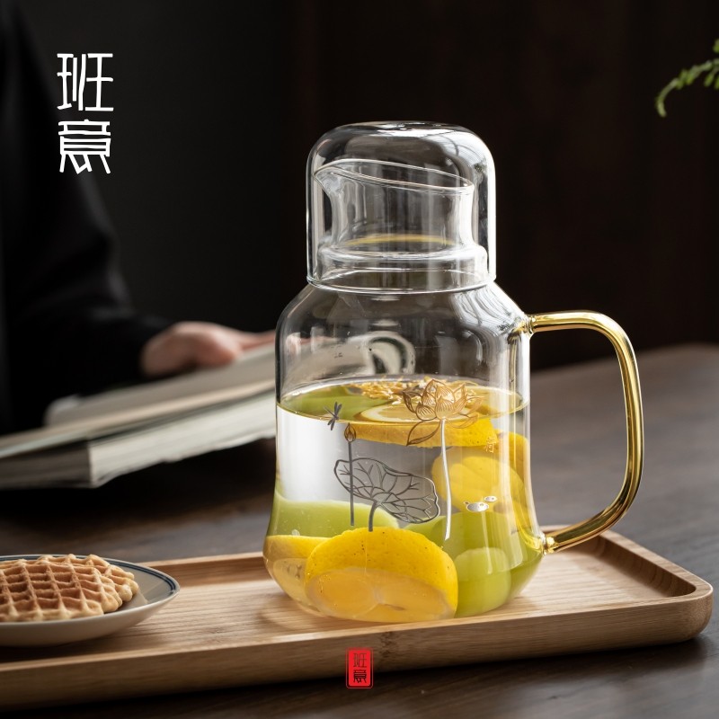 Class Willpower Thickened Cold Water Jug High Temperature Resistant Glass Large Capacity Cold Water Jug Cold Water Cup Cool White House With Open Teapot