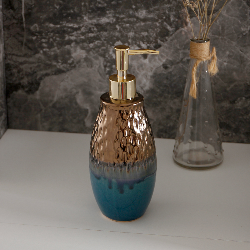 Solson Retro Style Ceramic Press Hand Sanitizer Shampoo Shower Gel Dispensing Lotion Empty Bottle Large Capacity