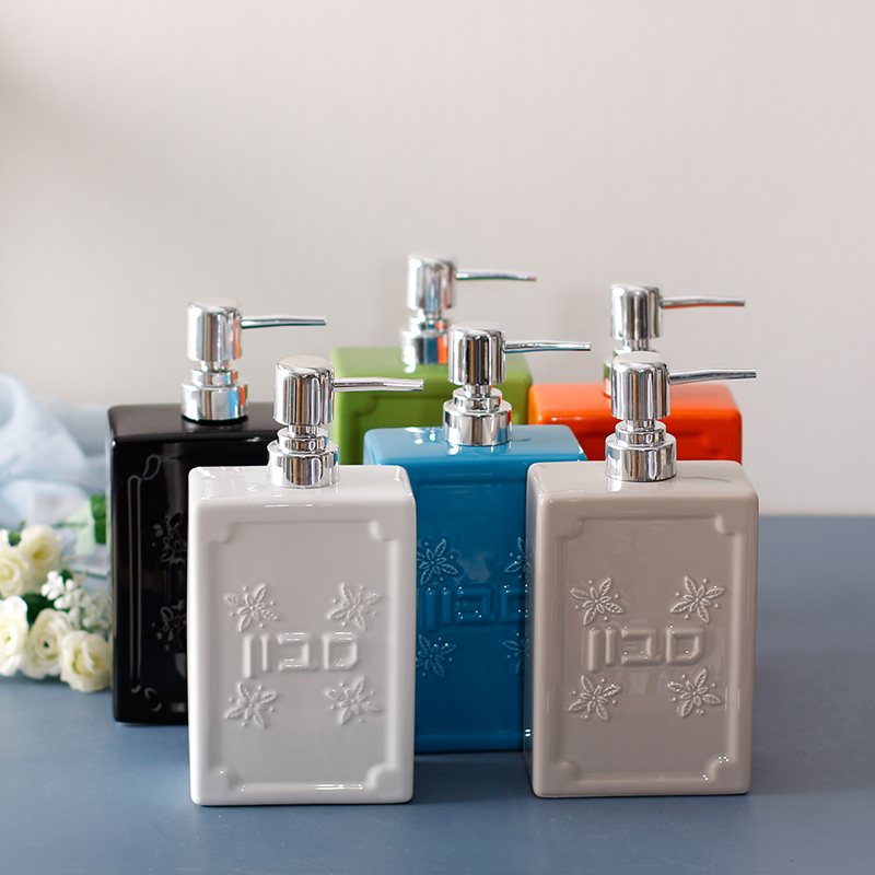 Solsin ceramic lotion sub-packed press empty bottle household shampoo shower gel hand sanitizer large capacity 700ml