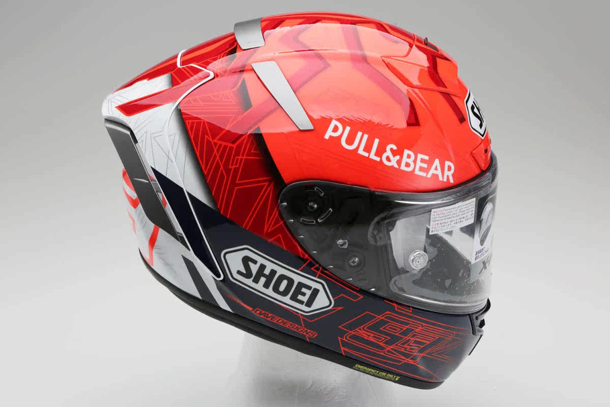 Тюнинг мотоцикла shoei x14 marquez6 马奎斯x14 红蚂蚁6代摩托车头盔日版原厂正品